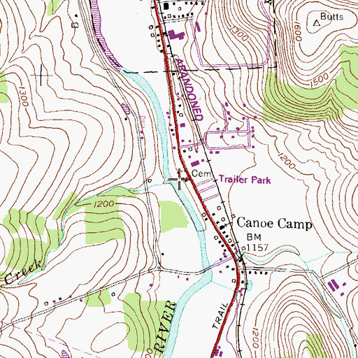 Topographic Map of Slate Creek, PA