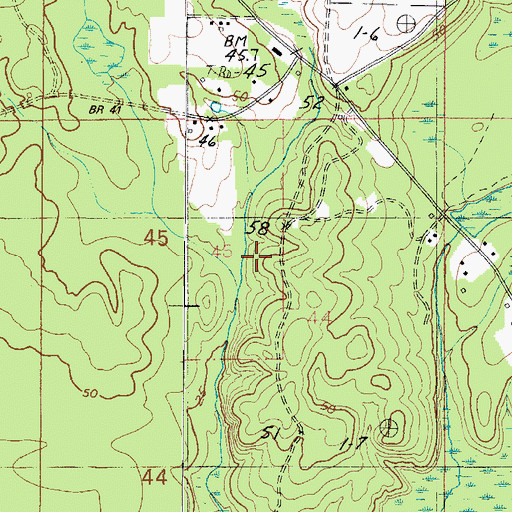 Topographic Map of Gaines Creek, AL