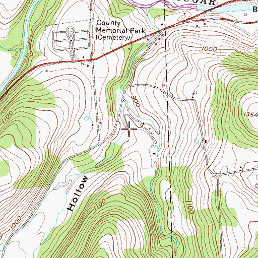 Topographic Map of Slater Hollow, PA