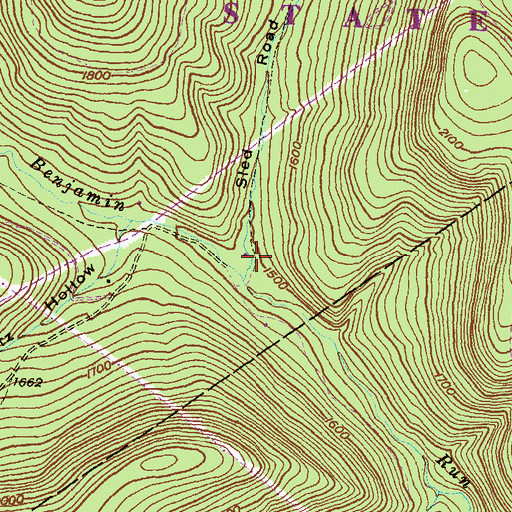 Topographic Map of Sled Road Hollow, PA