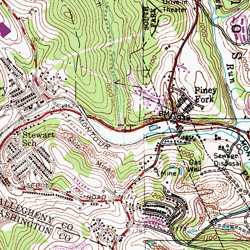 Topographic Map of Sleepy Hollow, PA