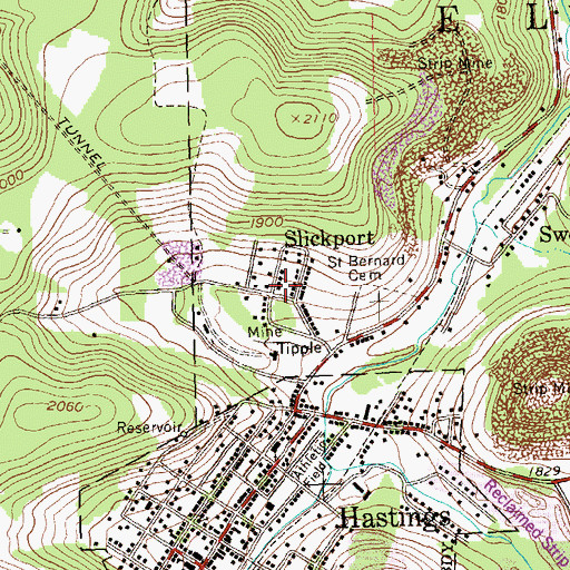 Topographic Map of Slickport, PA