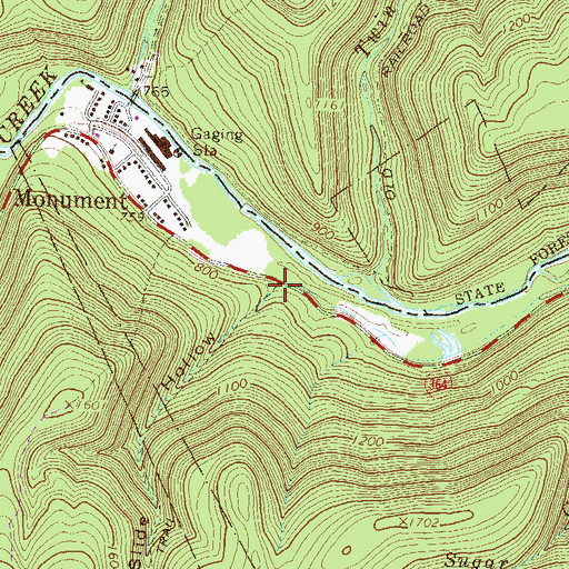 Topographic Map of Slide Hollow, PA