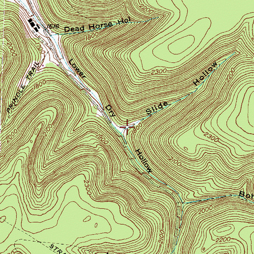 Topographic Map of Slide Hollow, PA
