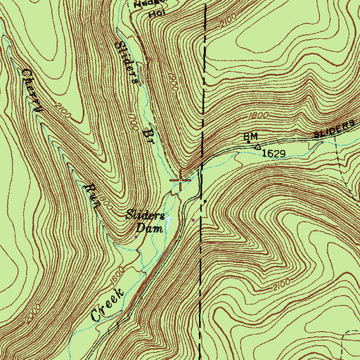 Topographic Map of Sliders Branch, PA