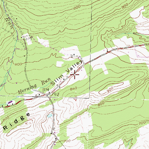 Topographic Map of Slim Valley, PA