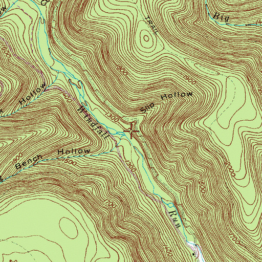Topographic Map of Slip Hollow, PA