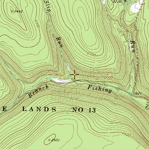 Topographic Map of Slip Run, PA
