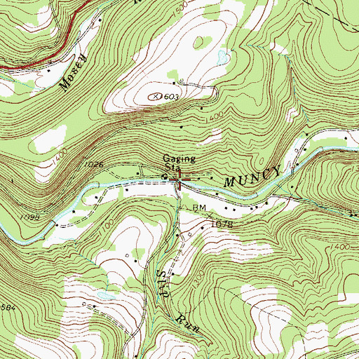 Topographic Map of Slip Run, PA
