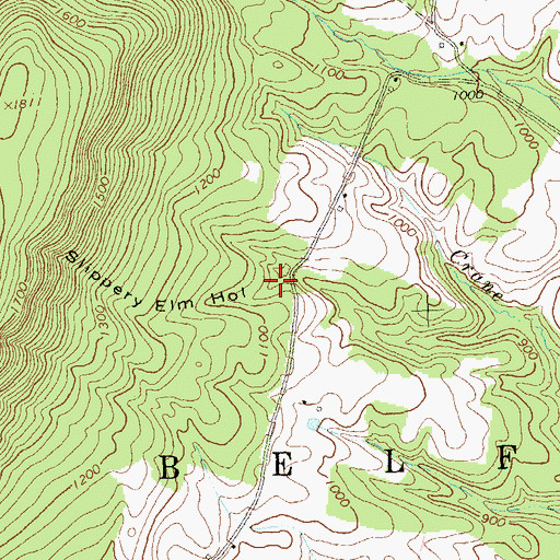 Topographic Map of Slippery Elm Hollow, PA