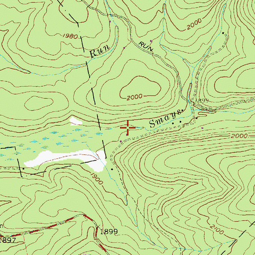 Topographic Map of Smays Run, PA