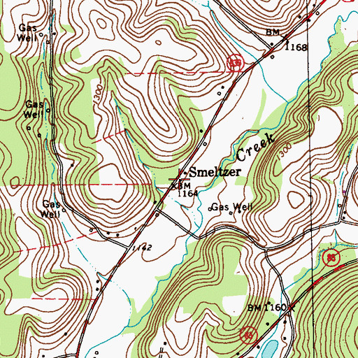 Topographic Map of Smeltzer, PA
