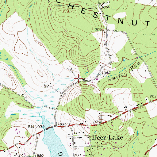 Topographic Map of Smiley Run, PA