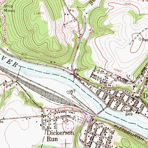 Topographic Map of Smiley Run, PA
