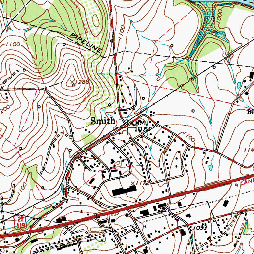 Topographic Map of Smith, PA