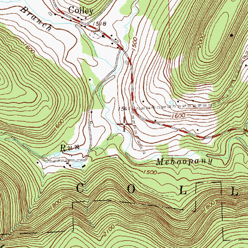 Topographic Map of Smith Cabin Run, PA