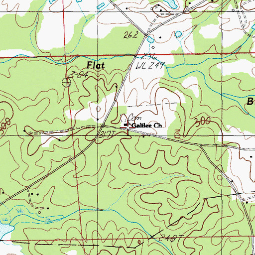 Topographic Map of Galilee Church, AL