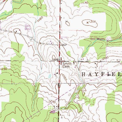 Topographic Map of Smith Cemetery, PA