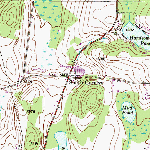 Topographic Map of Smith Corners, PA