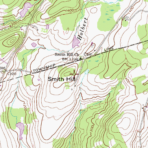 Topographic Map of Smith Hill, PA