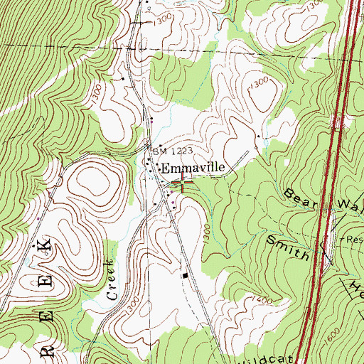 Topographic Map of Smith Hollow, PA