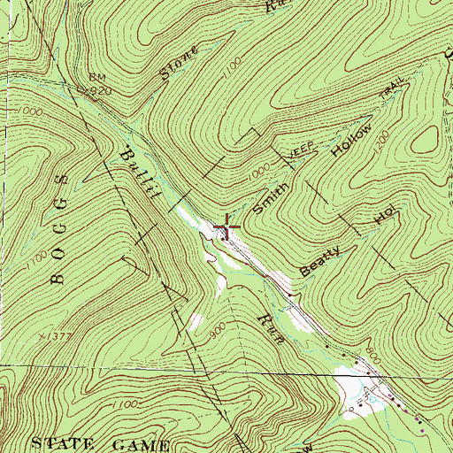 Topographic Map of Smith Hollow, PA