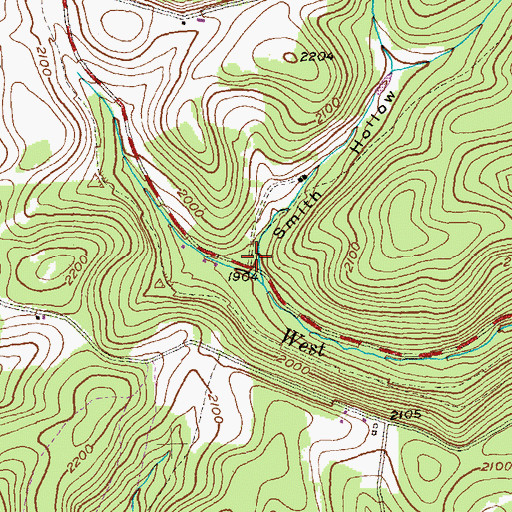 Topographic Map of Smith Hollow, PA