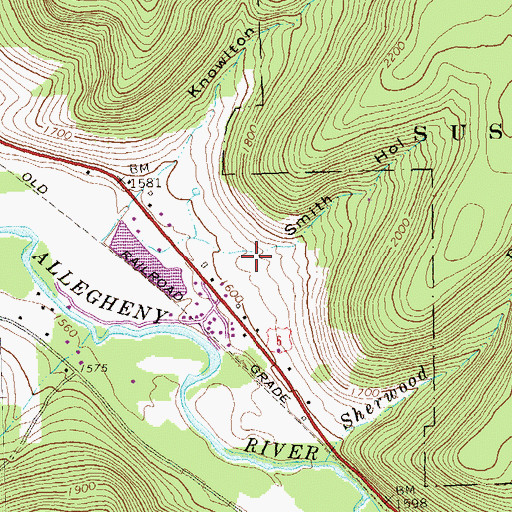 Topographic Map of Smith Hollow, PA