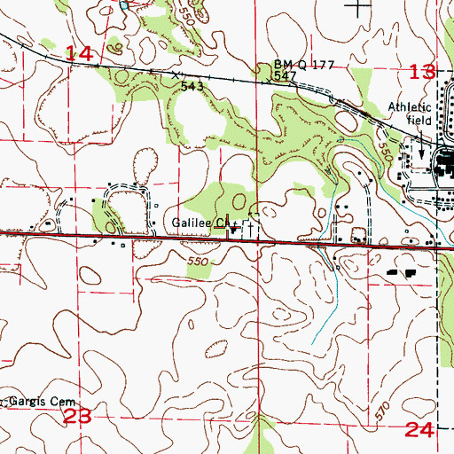 Topographic Map of Galilee Church, AL