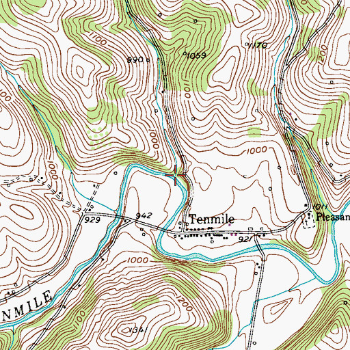 Topographic Map of Smith Run, PA