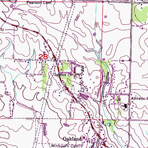 Topographic Map of Galilee Missionary Baptist Church, AL