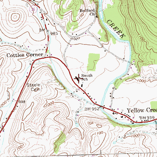 Topographic Map of Smith School, PA