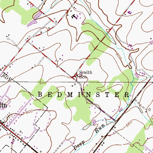Topographic Map of Smith School (historical), PA