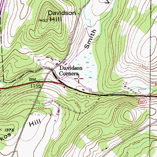 Topographic Map of Smith Valley, PA