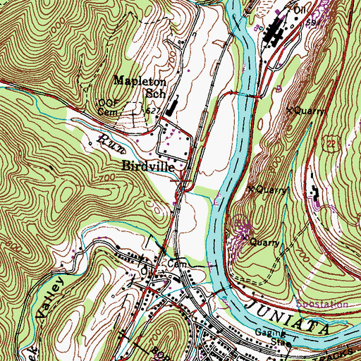 Topographic Map of Smith Valley, PA