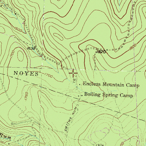 Topographic Map of Smiths Run Trail, PA