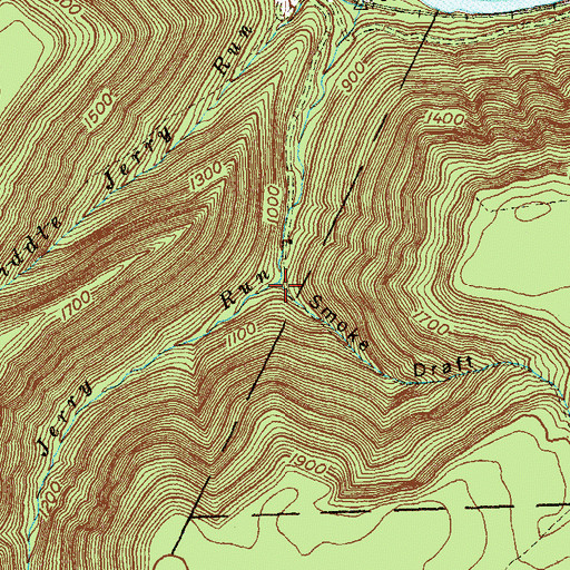 Topographic Map of Smoke Draft, PA
