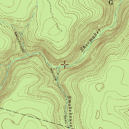 Topographic Map of Smokehouse Run, PA