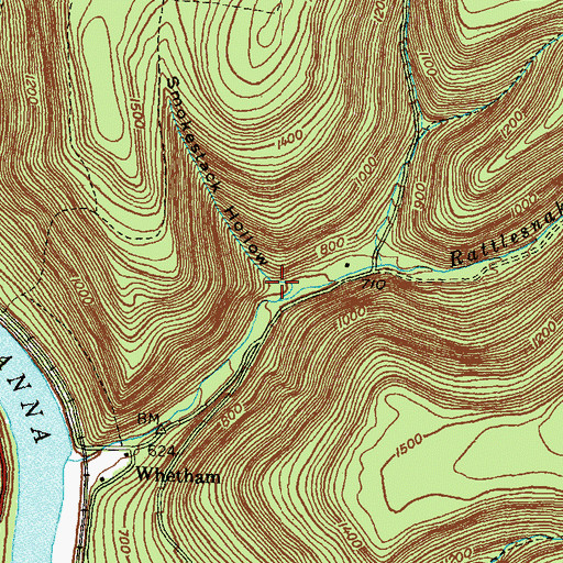 Topographic Map of Smokestack Hollow, PA