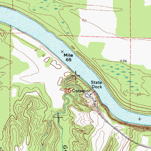Topographic Map of Galliard Creek, AL