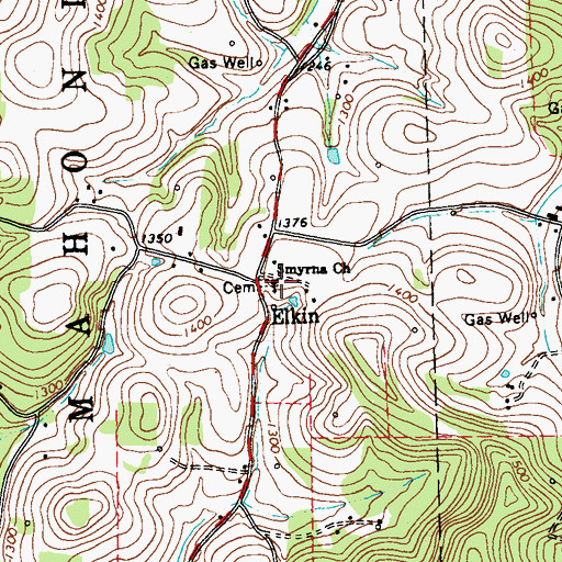 Topographic Map of Smyrna Church, PA