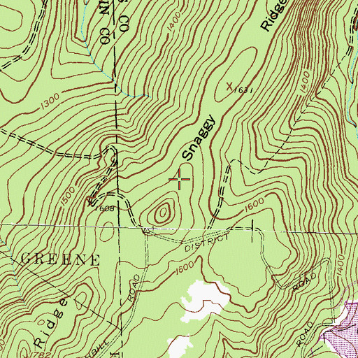 Topographic Map of Snaggy Ridge, PA