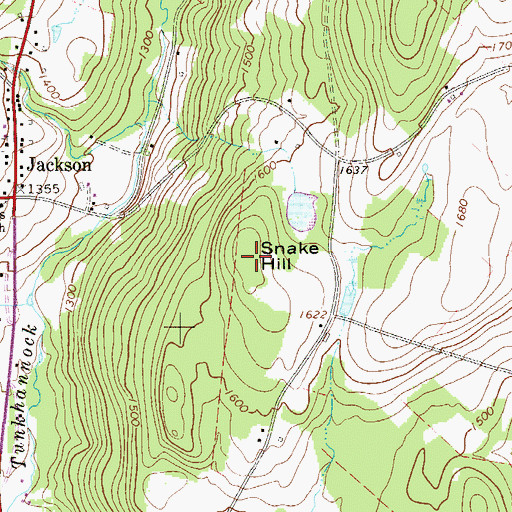 Topographic Map of Snake Hill, PA