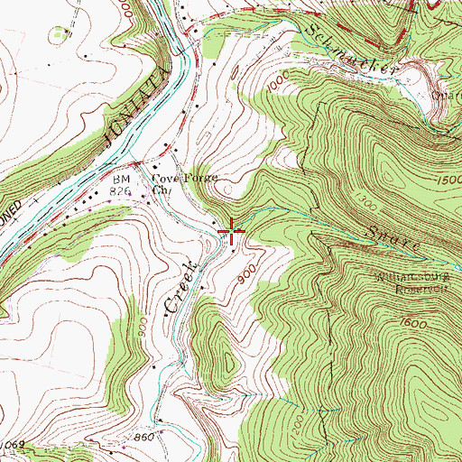Topographic Map of Snare Run, PA