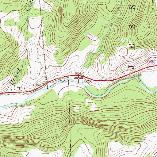 Topographic Map of Snell Creek, PA