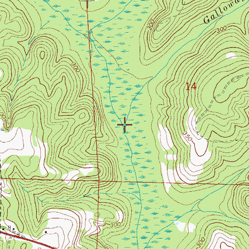 Topographic Map of Galloway Branch, AL