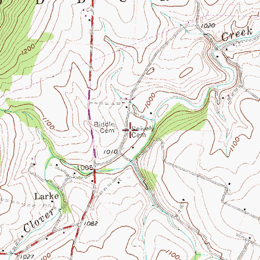 Topographic Map of Snively Cemetery, PA