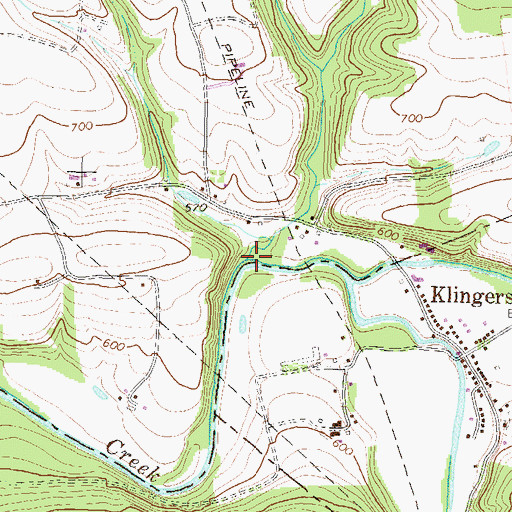 Topographic Map of Snow Creek, PA