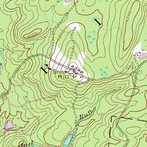 Topographic Map of Snow Hill, PA