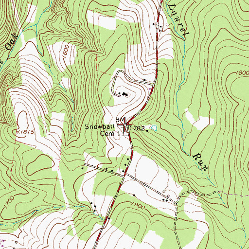 Topographic Map of Snowball Cemetery, PA
